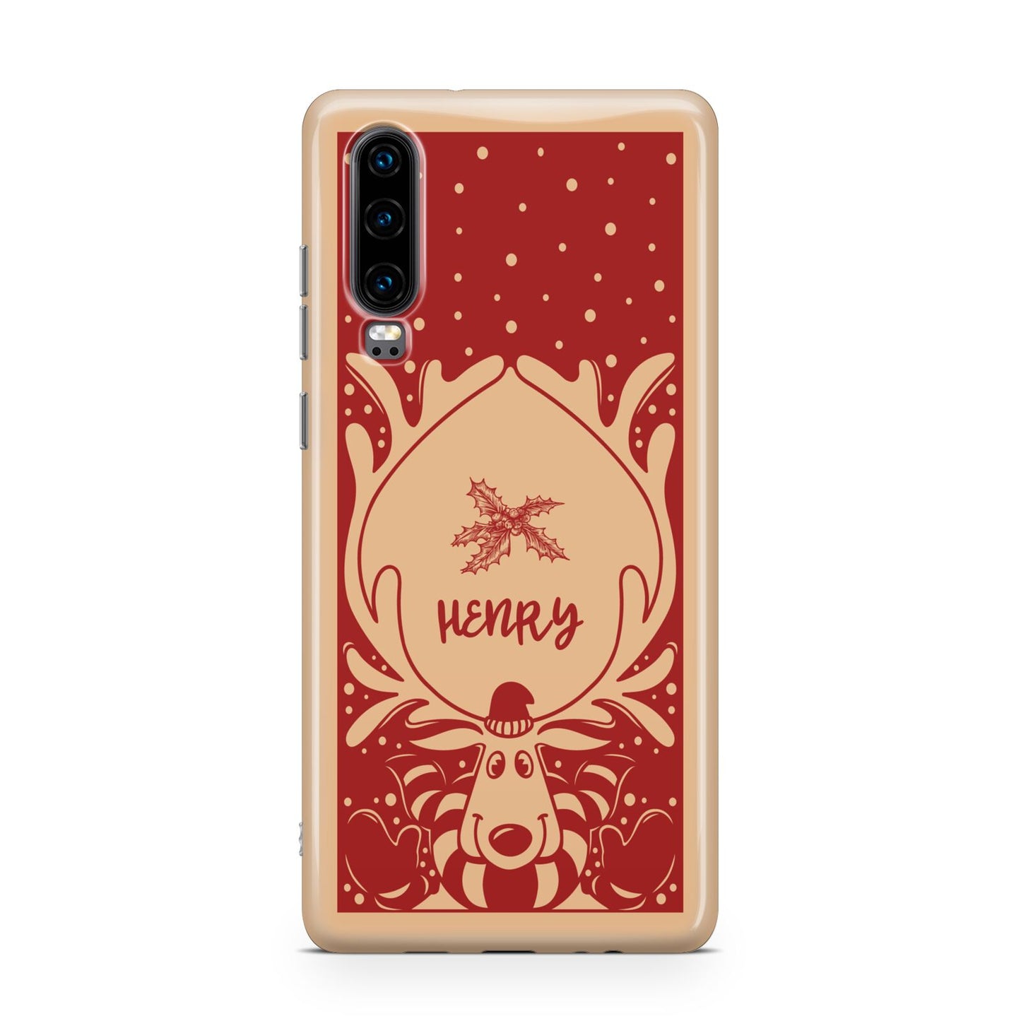 Red Personalised Rudolph Huawei P30 Phone Case