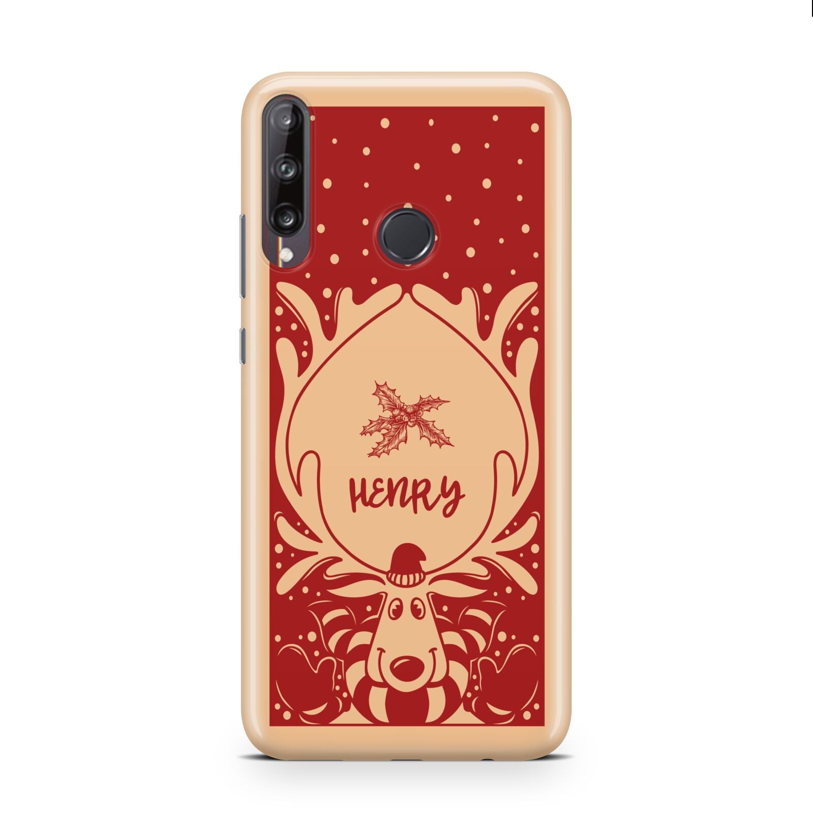 Red Personalised Rudolph Huawei P40 Lite E Phone Case