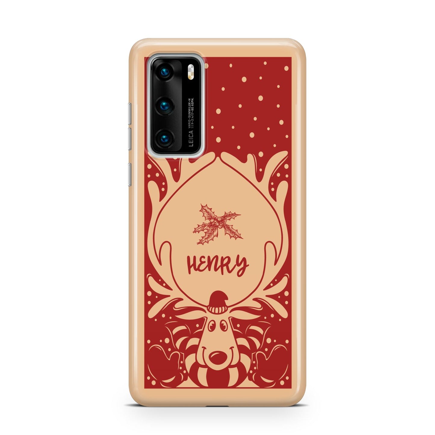 Red Personalised Rudolph Huawei P40 Phone Case