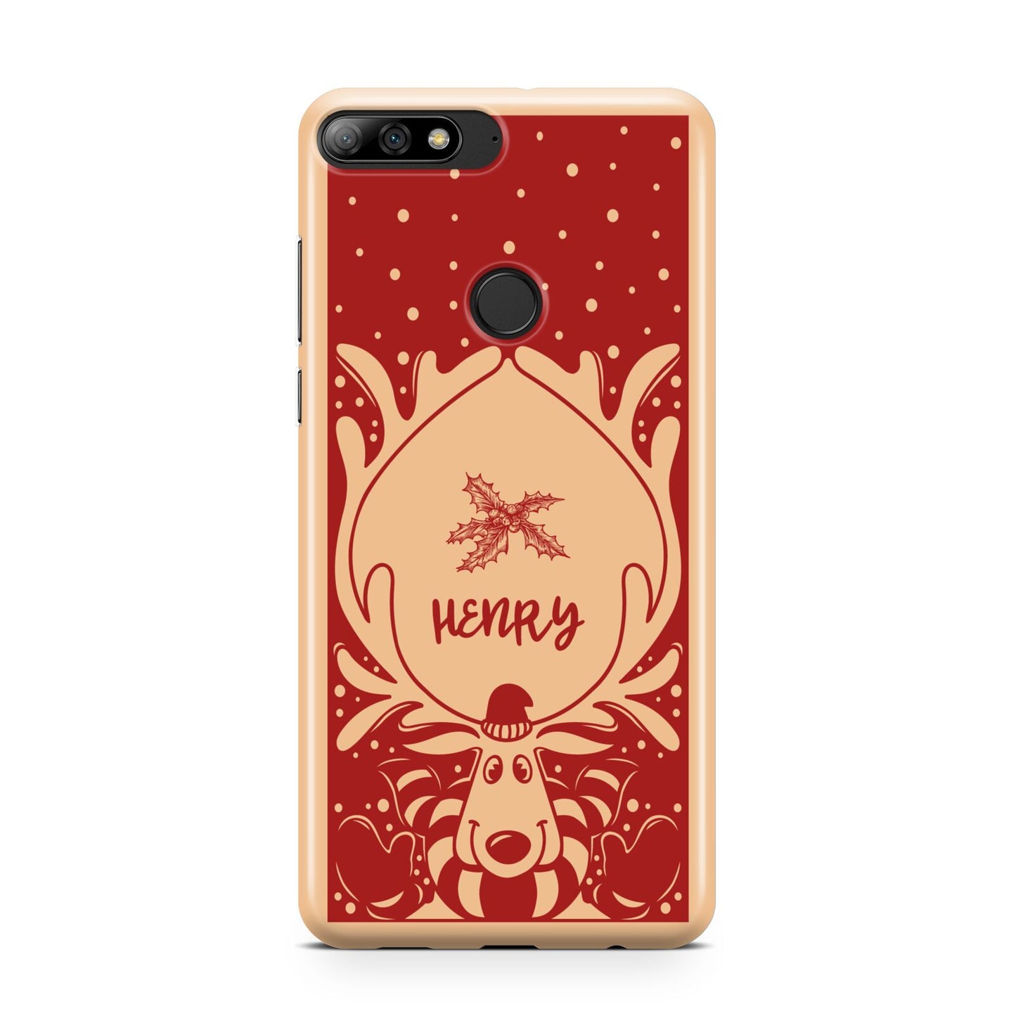 Red Personalised Rudolph Huawei Y7 2018