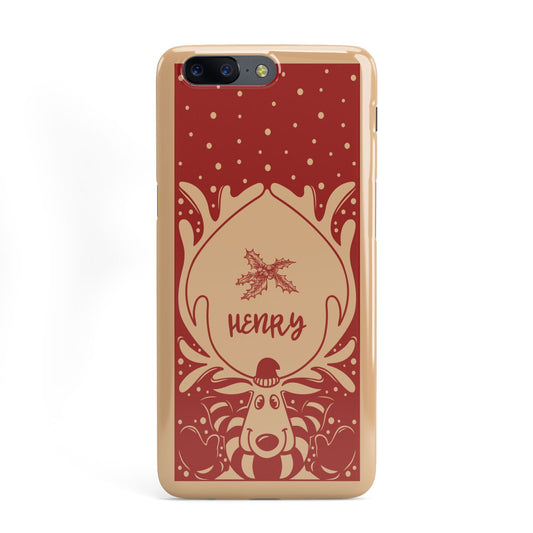 Red Personalised Rudolph OnePlus Case