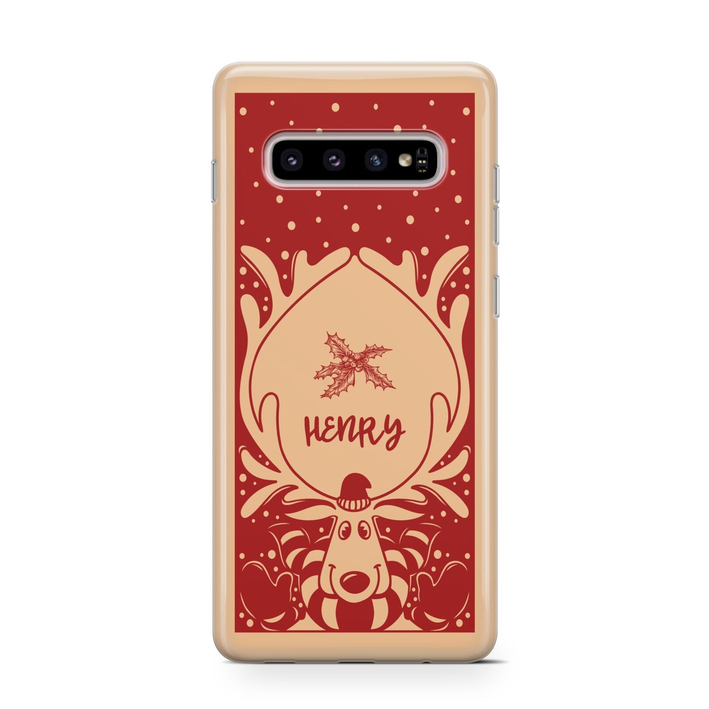 Red Personalised Rudolph Protective Samsung Galaxy Case