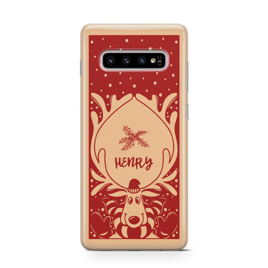 Red Personalised Rudolph Protective Samsung Galaxy Case