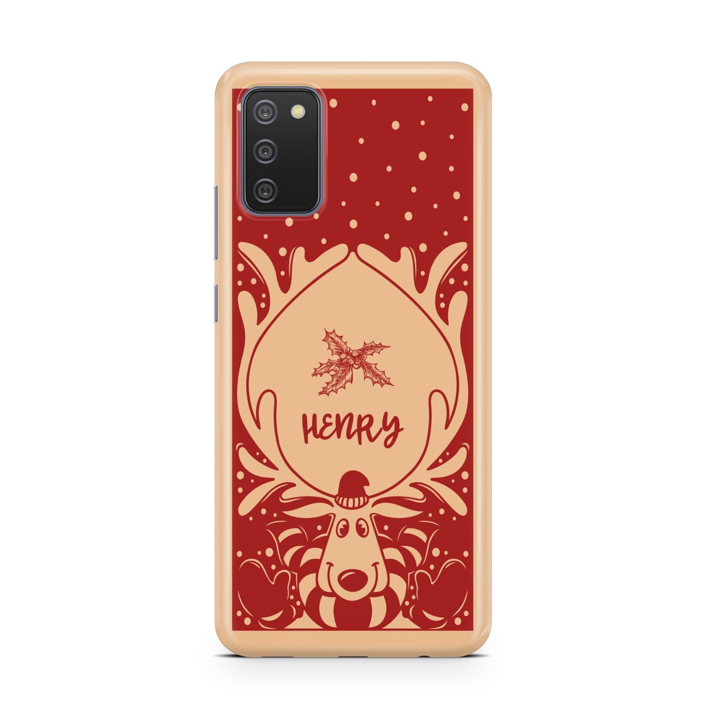 Red Personalised Rudolph Samsung A02s Case