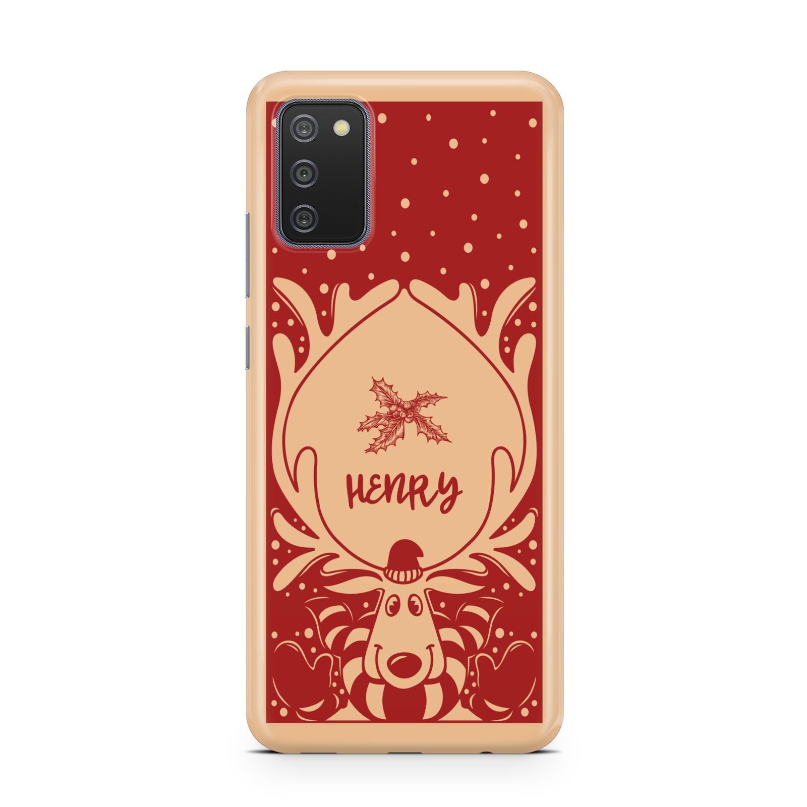 Red Personalised Rudolph Samsung A02s Case