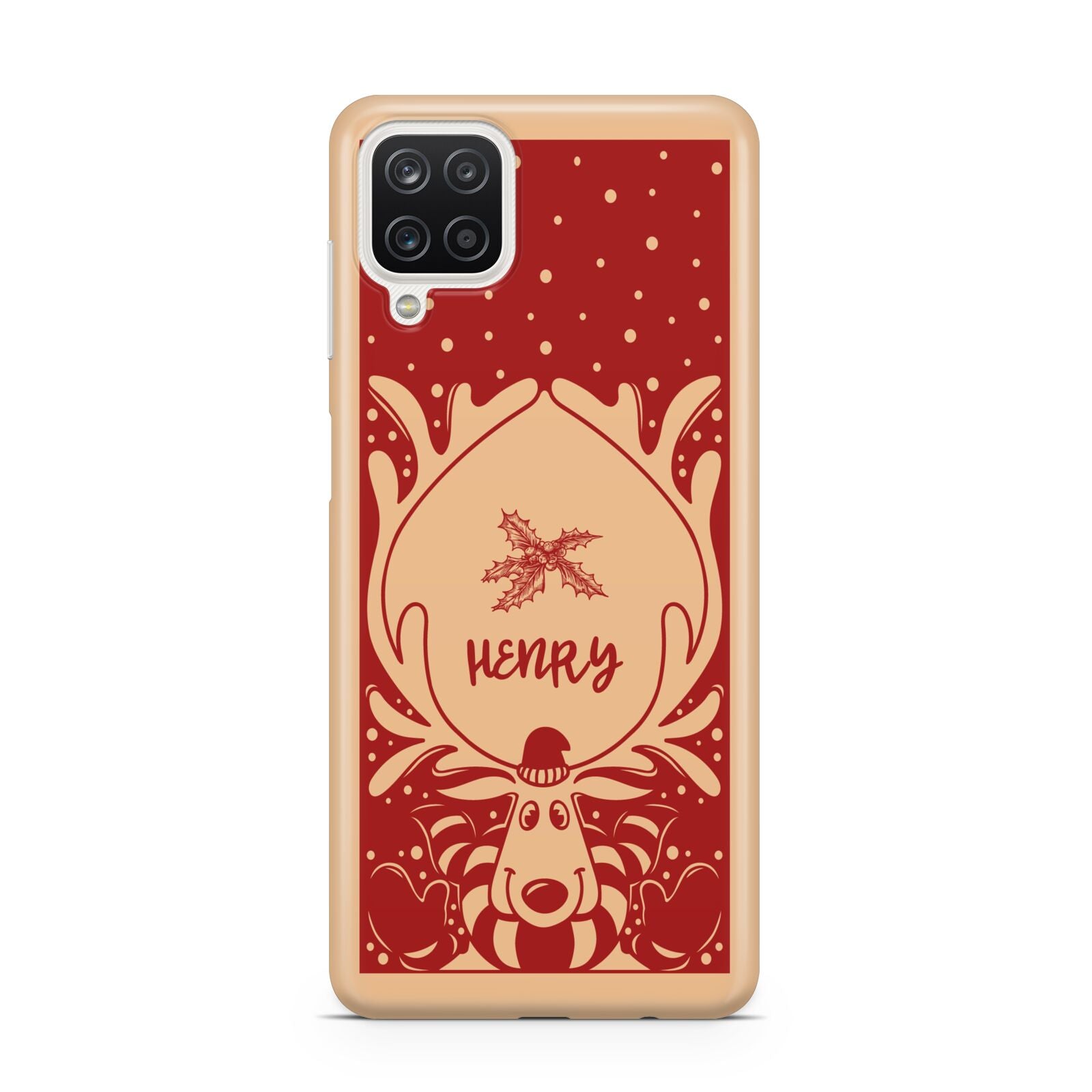 Red Personalised Rudolph Samsung A12 Case