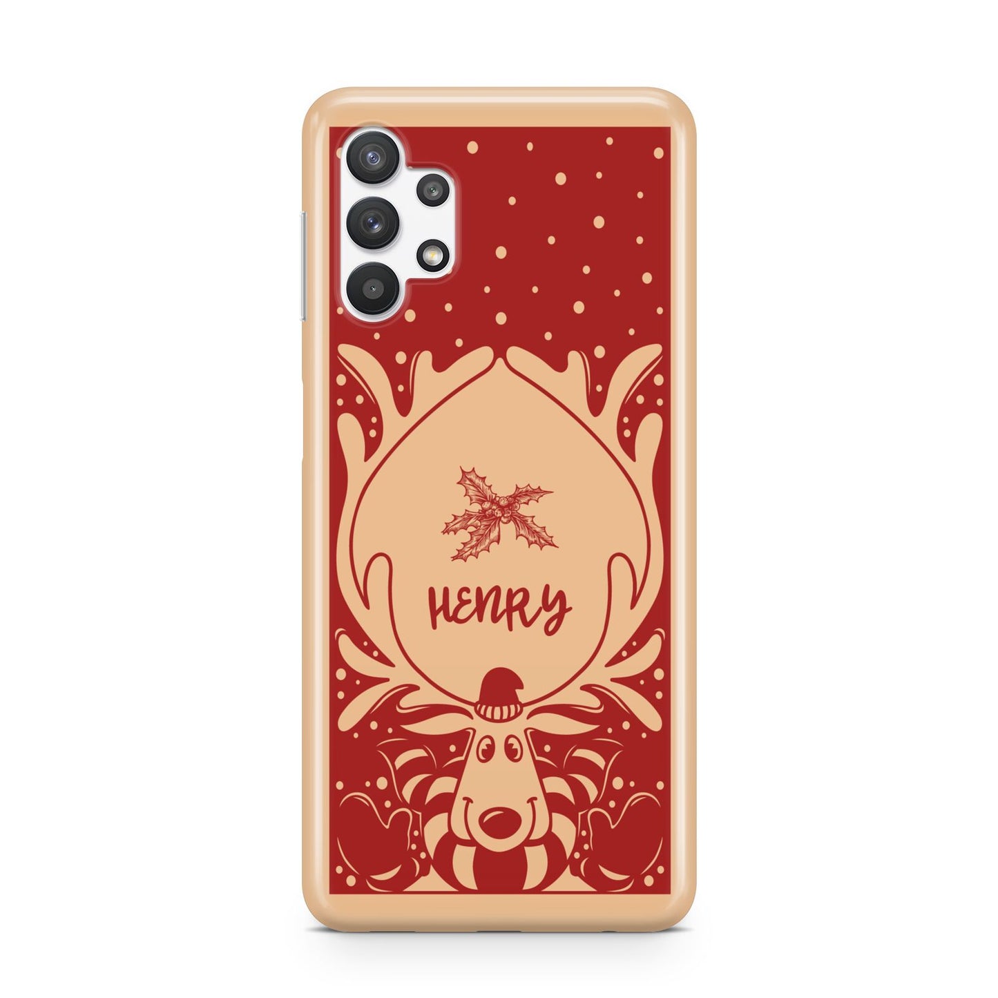 Red Personalised Rudolph Samsung A32 5G Case