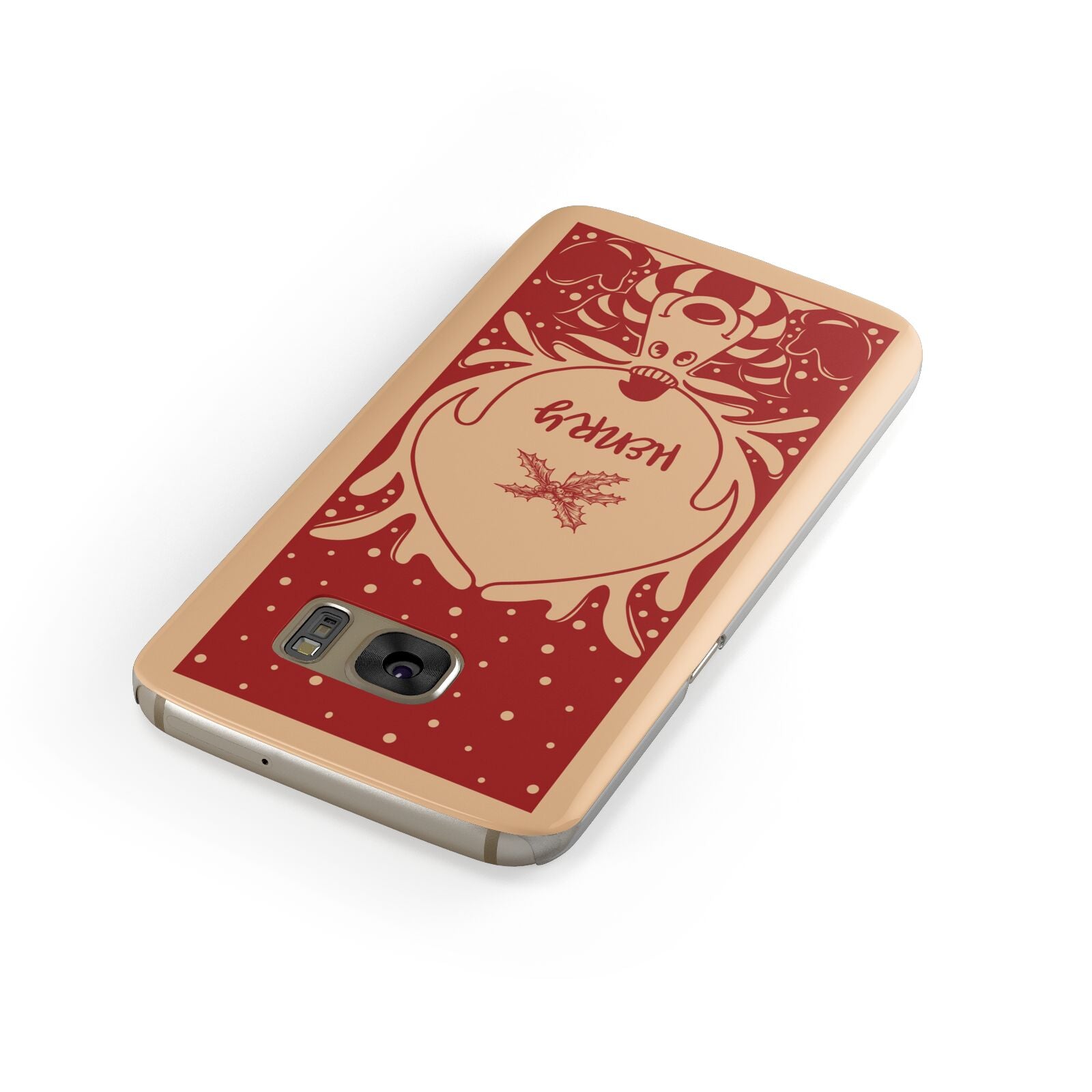 Red Personalised Rudolph Samsung Galaxy Case Front Close Up