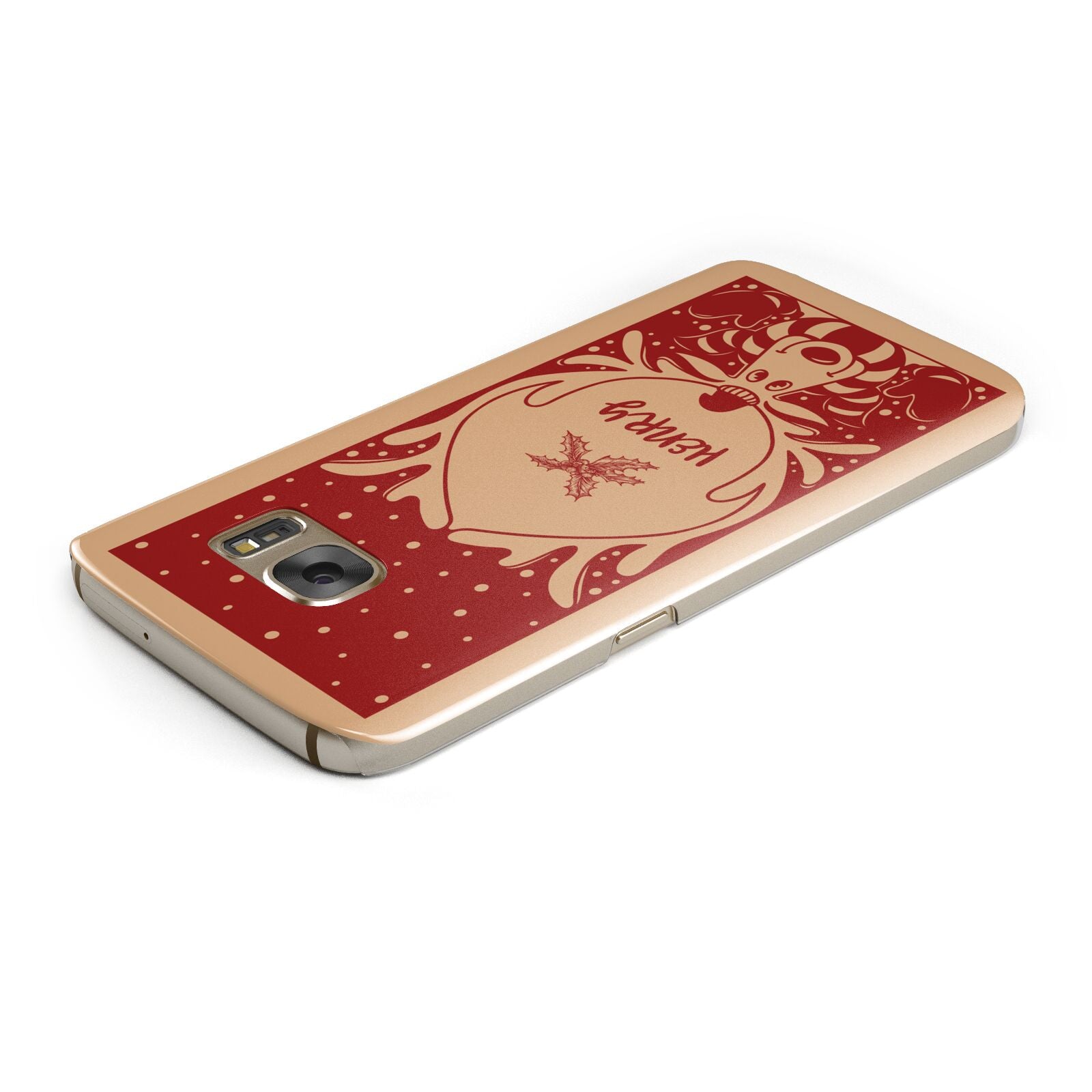 Red Personalised Rudolph Samsung Galaxy Case Top Cutout