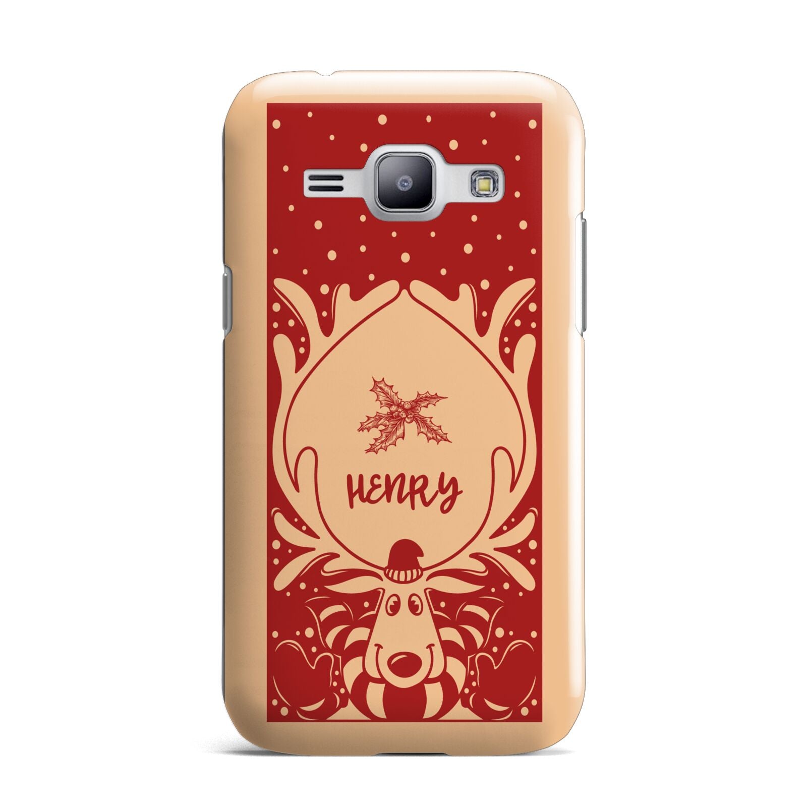 Red Personalised Rudolph Samsung Galaxy J1 2015 Case