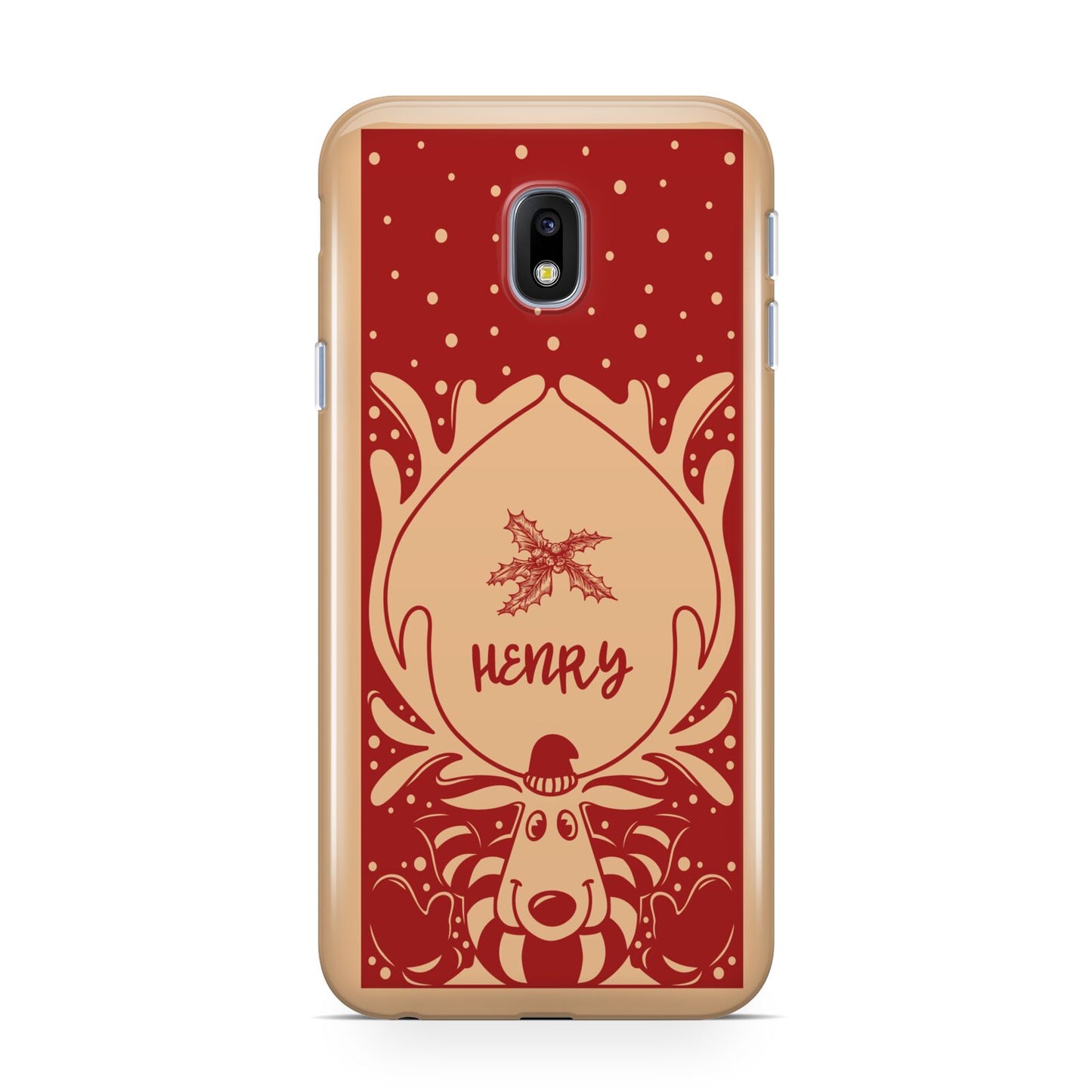 Red Personalised Rudolph Samsung Galaxy J3 2017 Case