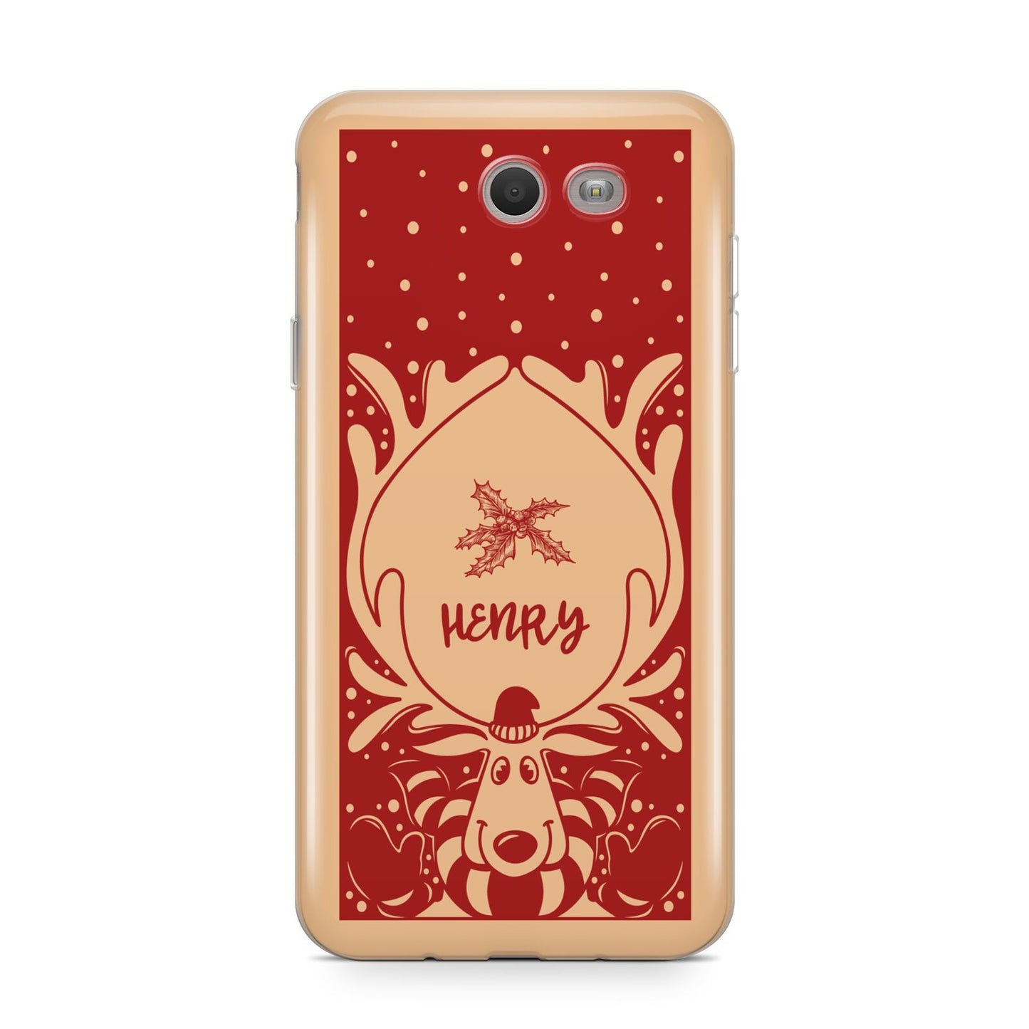 Red Personalised Rudolph Samsung Galaxy J7 2017 Case