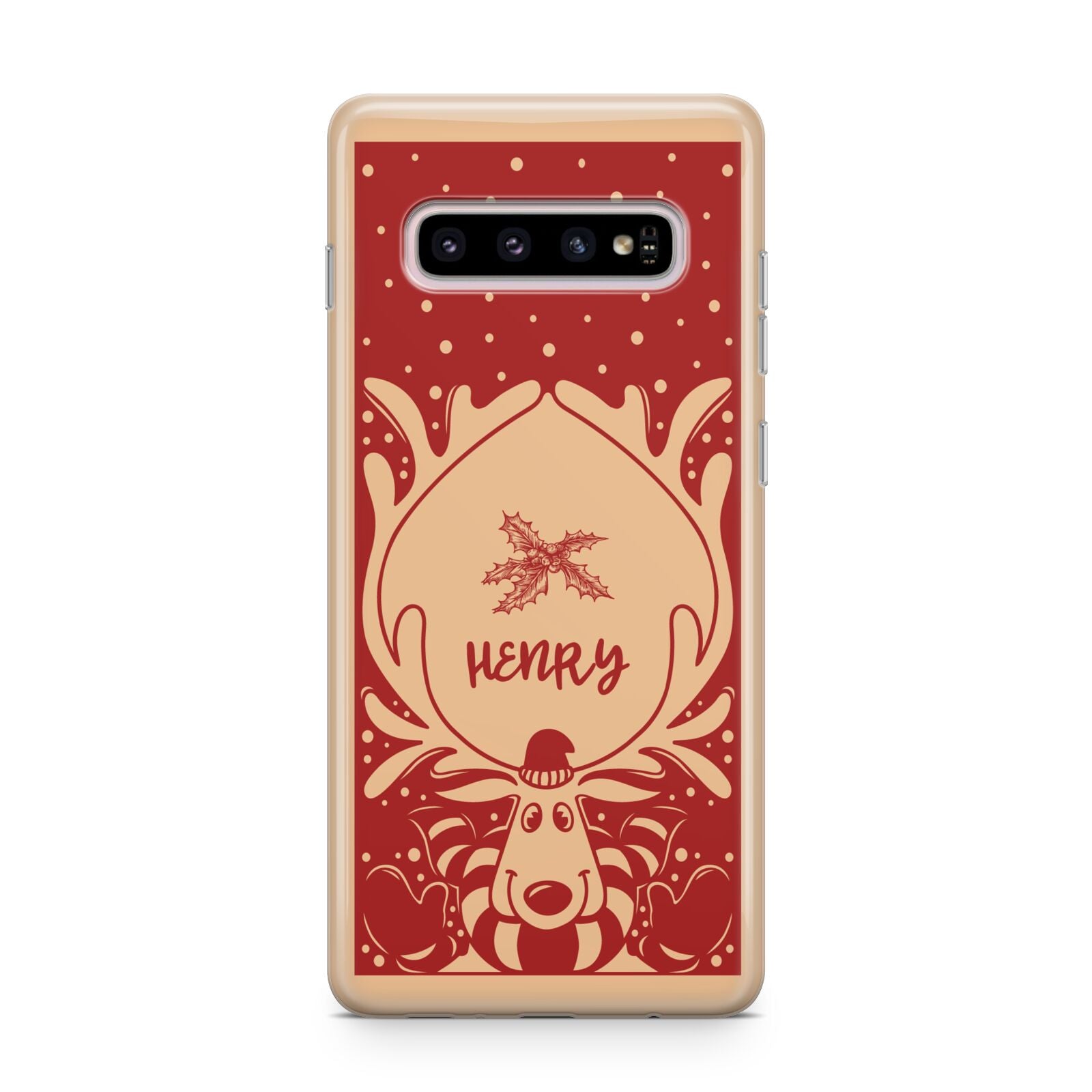 Red Personalised Rudolph Samsung Galaxy S10 Plus Case