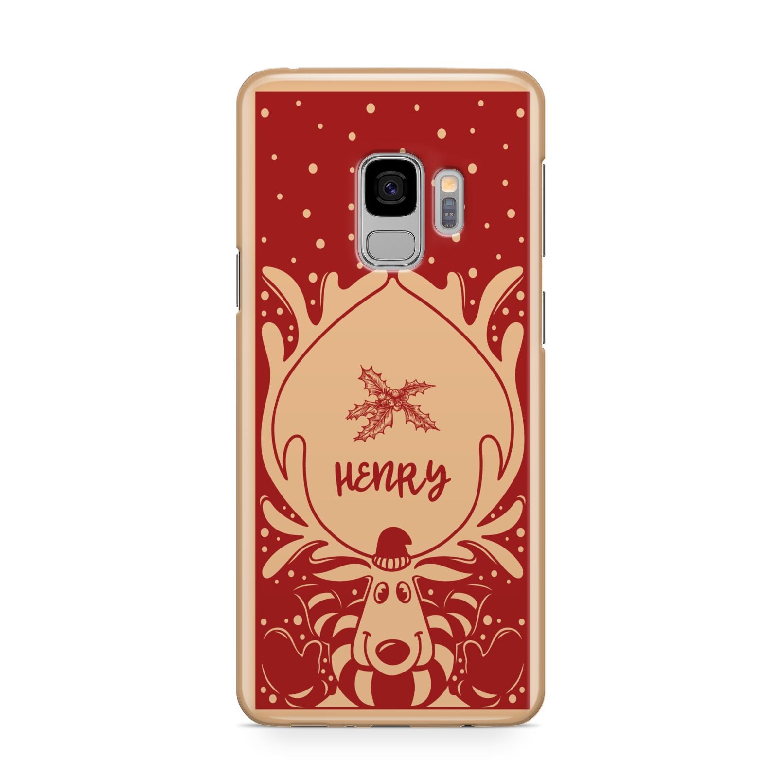 Red Personalised Rudolph Samsung Galaxy S9 Case