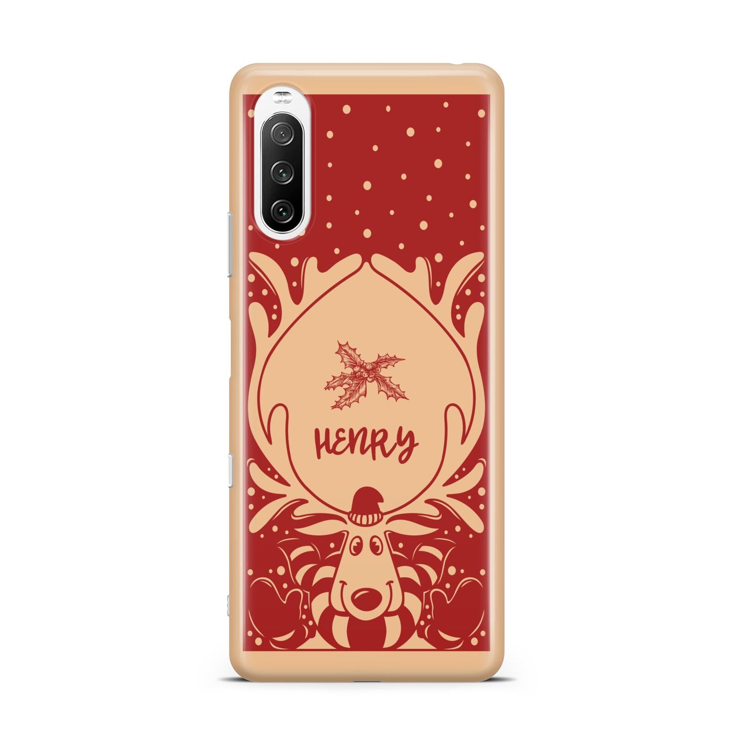 Red Personalised Rudolph Sony Xperia 10 III Case