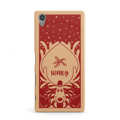 Red Personalised Rudolph Sony Xperia Case