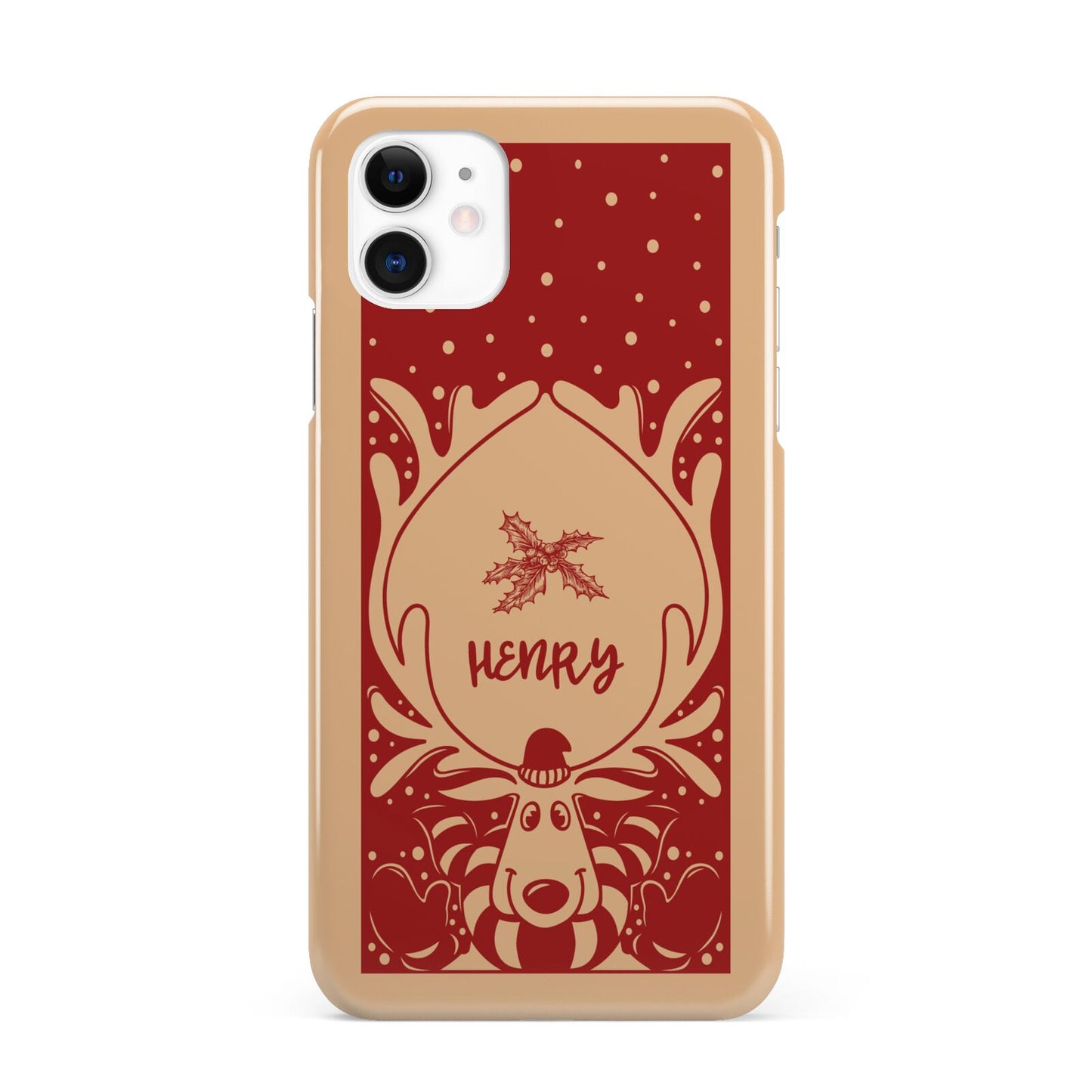 Red Personalised Rudolph iPhone 11 3D Snap Case