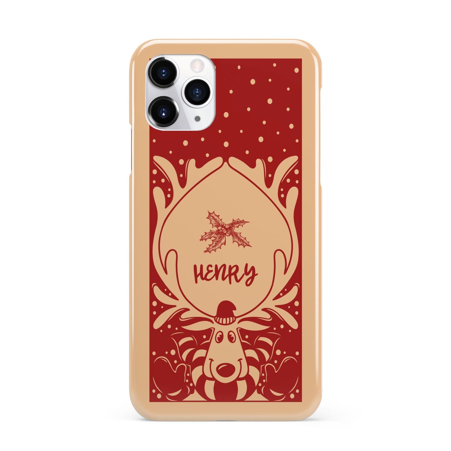 Red Personalised Rudolph iPhone 11 Pro 3D Snap Case