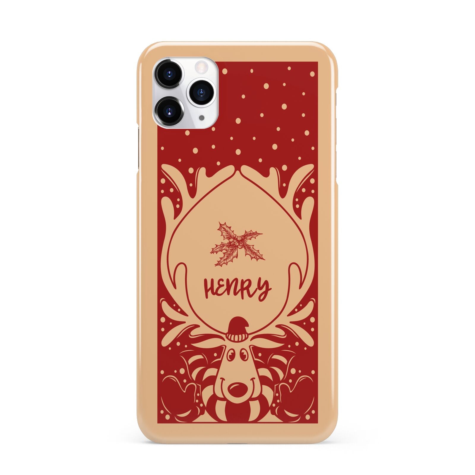 Red Personalised Rudolph iPhone 11 Pro Max 3D Snap Case