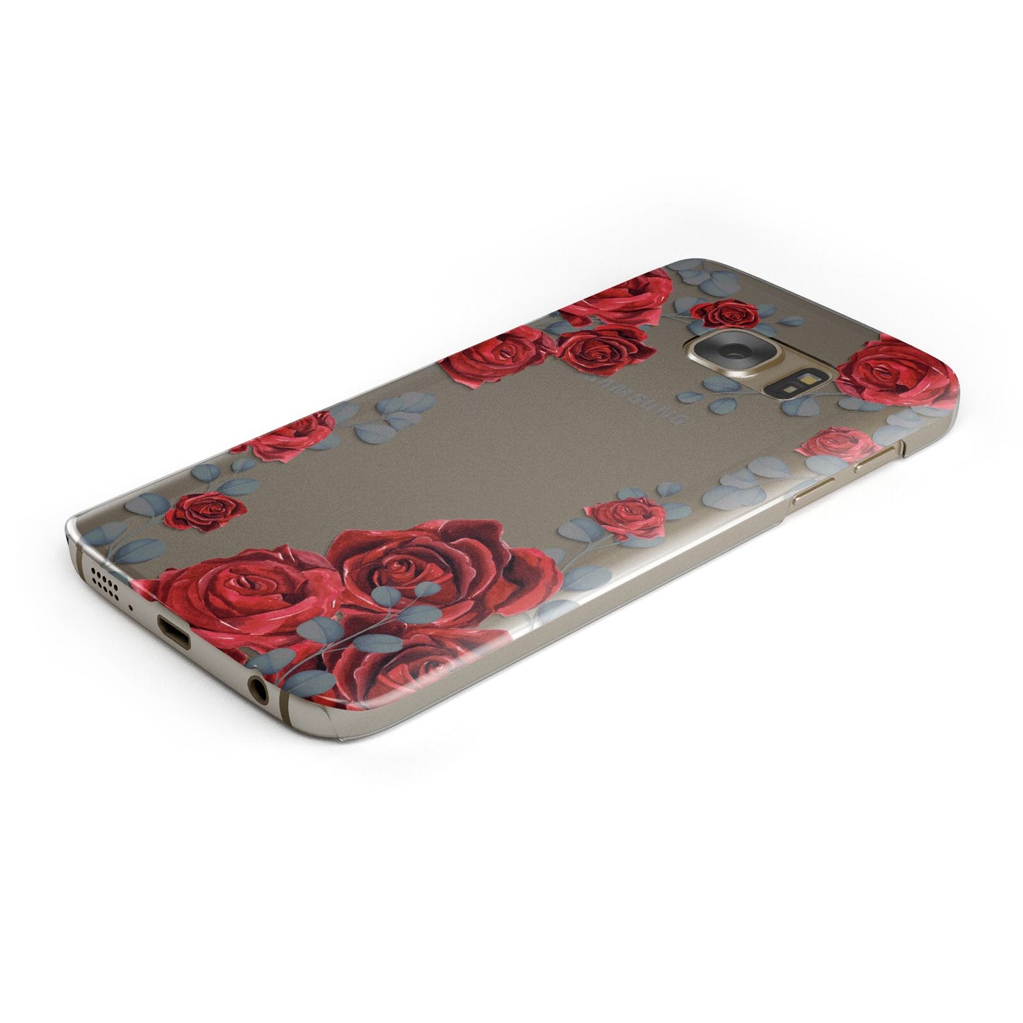 Red Roses Protective Samsung Galaxy Case Angled Image