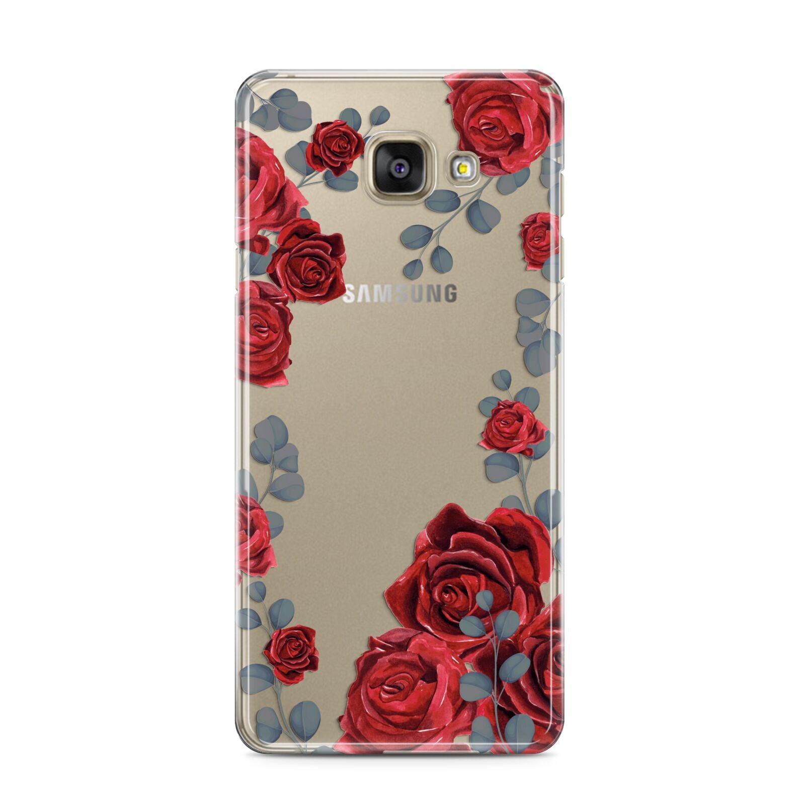 Red Roses Samsung Galaxy A3 2016 Case on gold phone