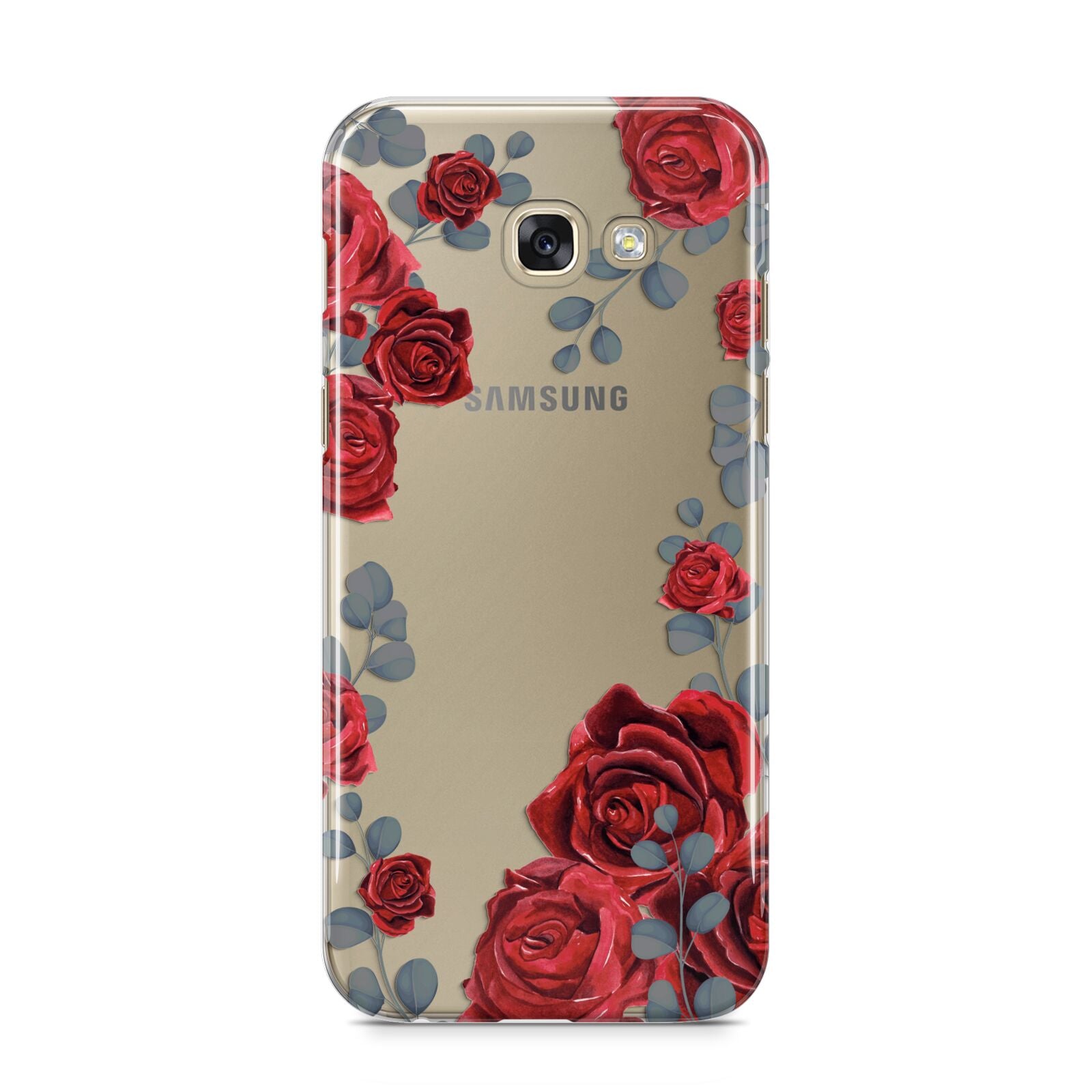 Red Roses Samsung Galaxy A5 2017 Case on gold phone