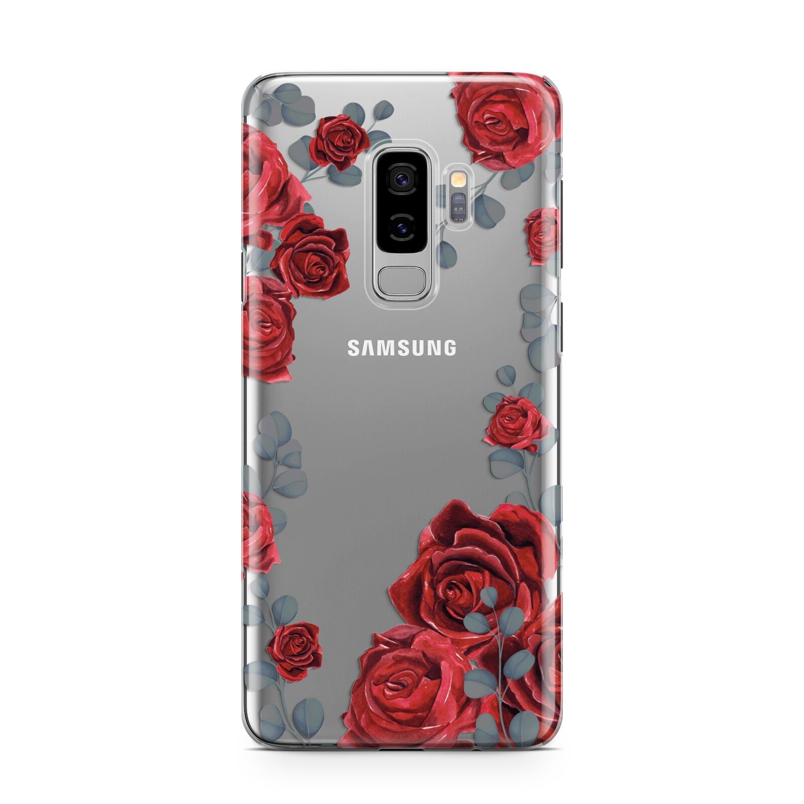 Red Roses Samsung Galaxy S9 Plus Case on Silver phone