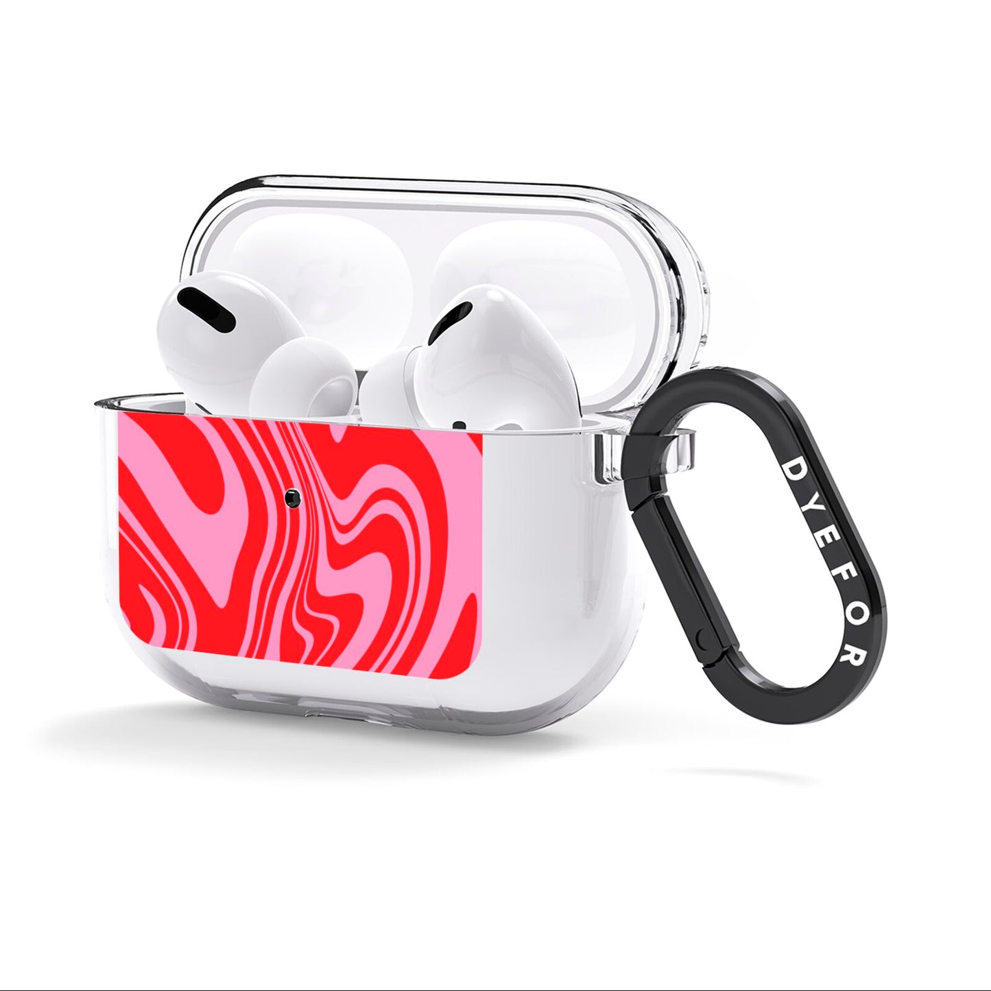 Red Swirl AirPods Clear Case 3rd Gen Side Image