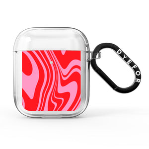 Rote Swirl AirPods-Hülle