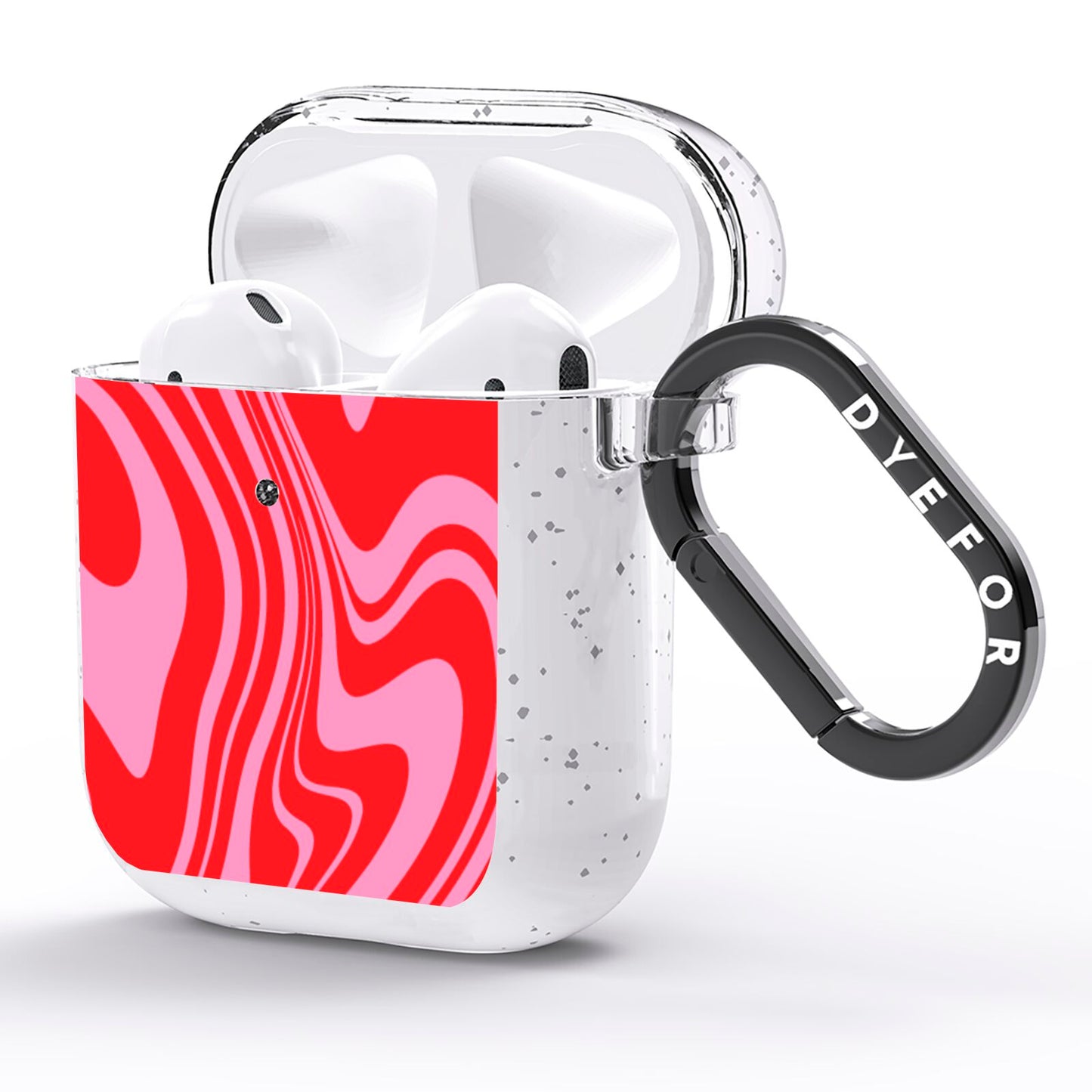 Red Swirl AirPods Glitter Case Side Image