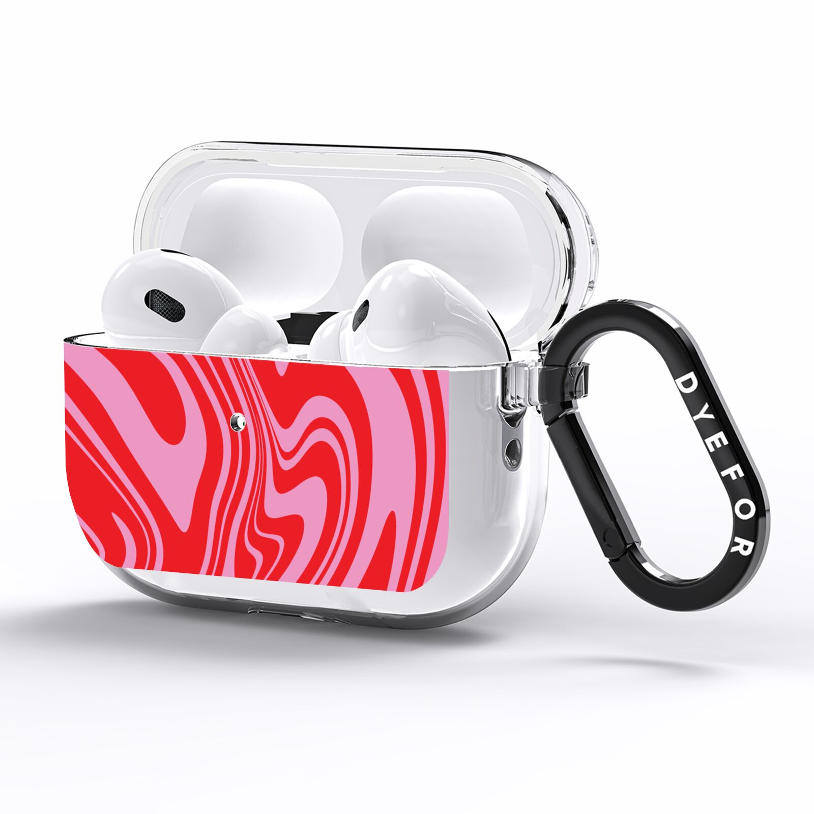 Red Swirl AirPods Pro Clear Case Side Image