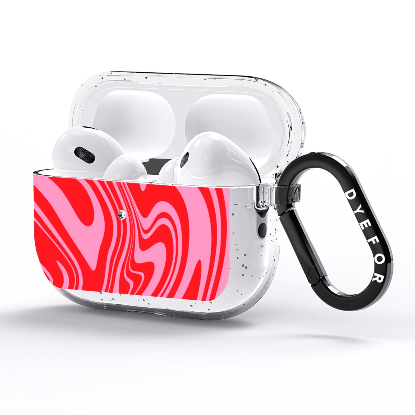 Red Swirl AirPods Pro Glitter Case Side Image