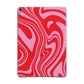 Red Swirl Apple iPad Grey Case