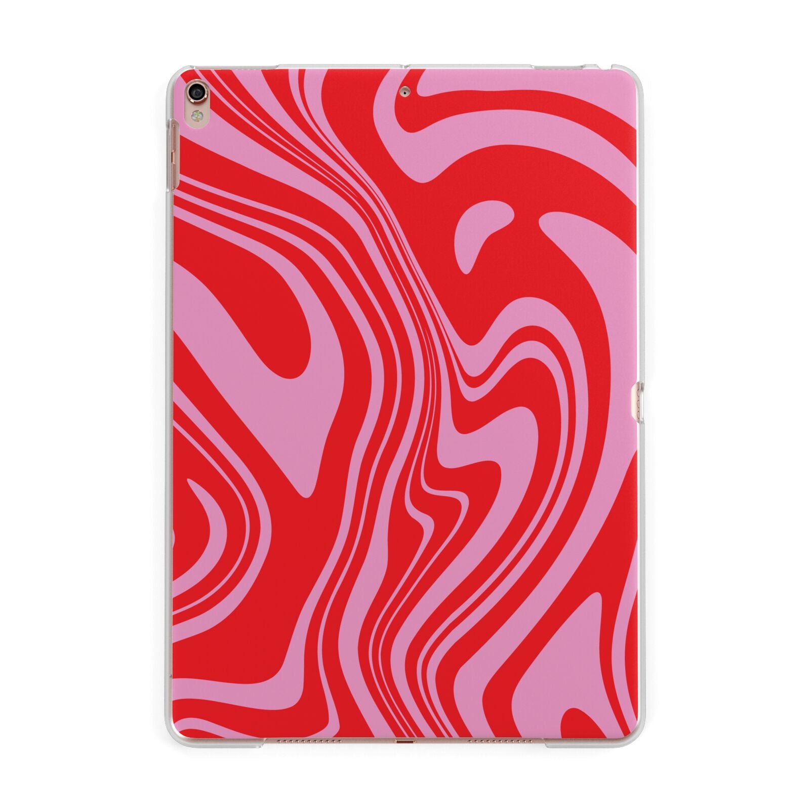 Red Swirl Apple iPad Rose Gold Case