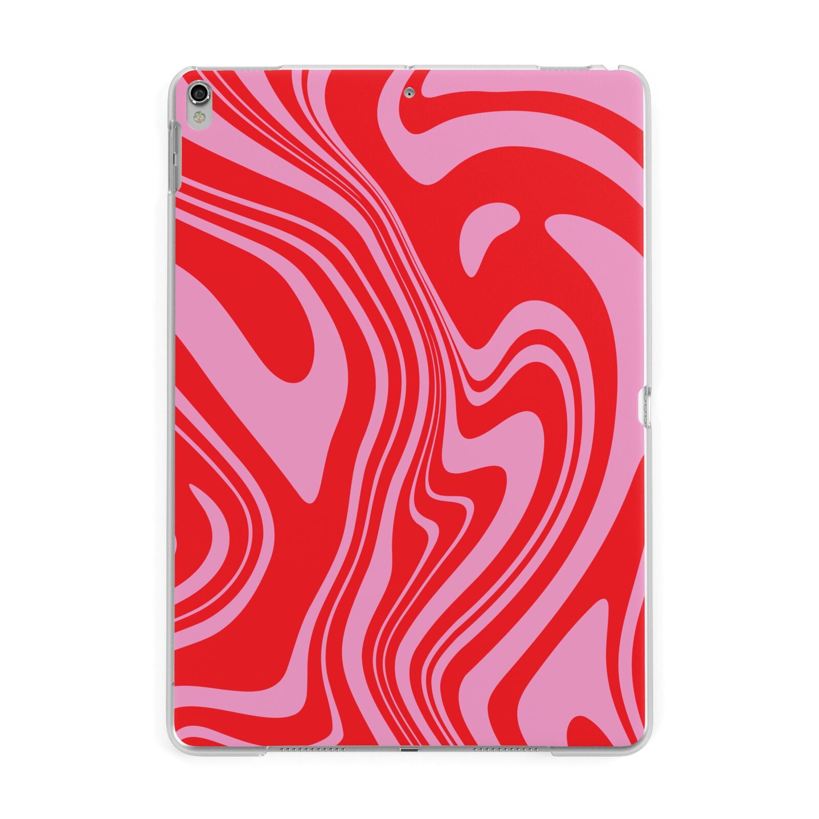 Red Swirl Apple iPad Silver Case