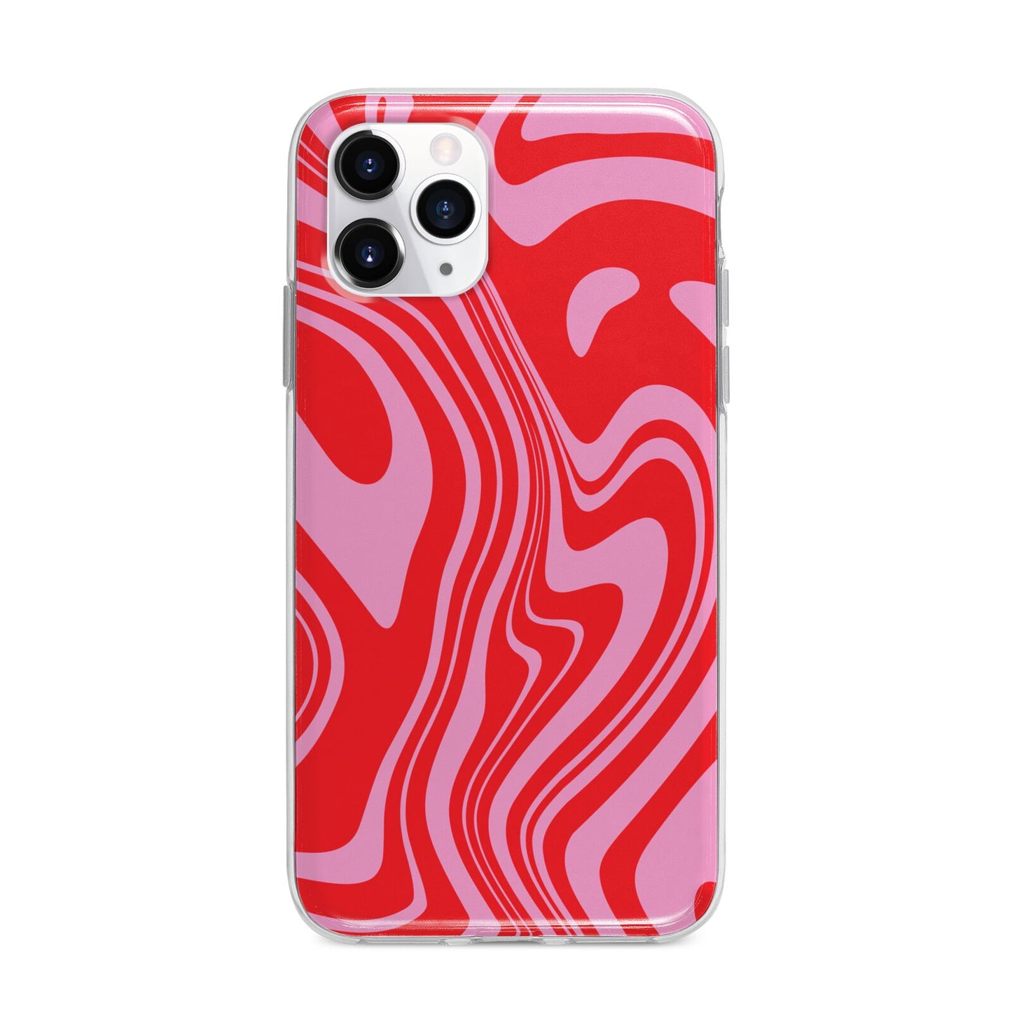 Red Swirl Apple iPhone 11 Pro in Silver with Bumper Case