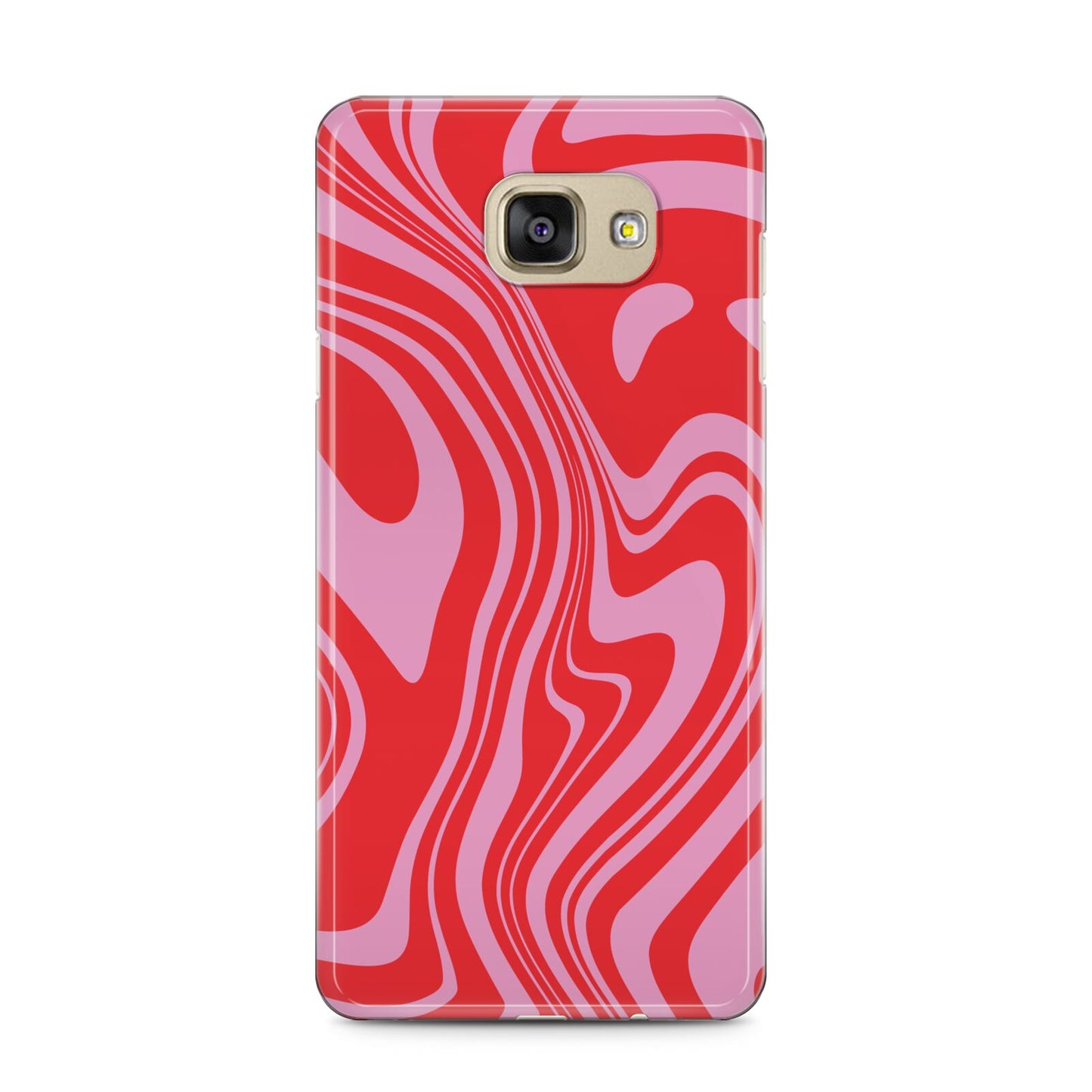 Red Swirl Samsung Galaxy A5 2016 Case on gold phone