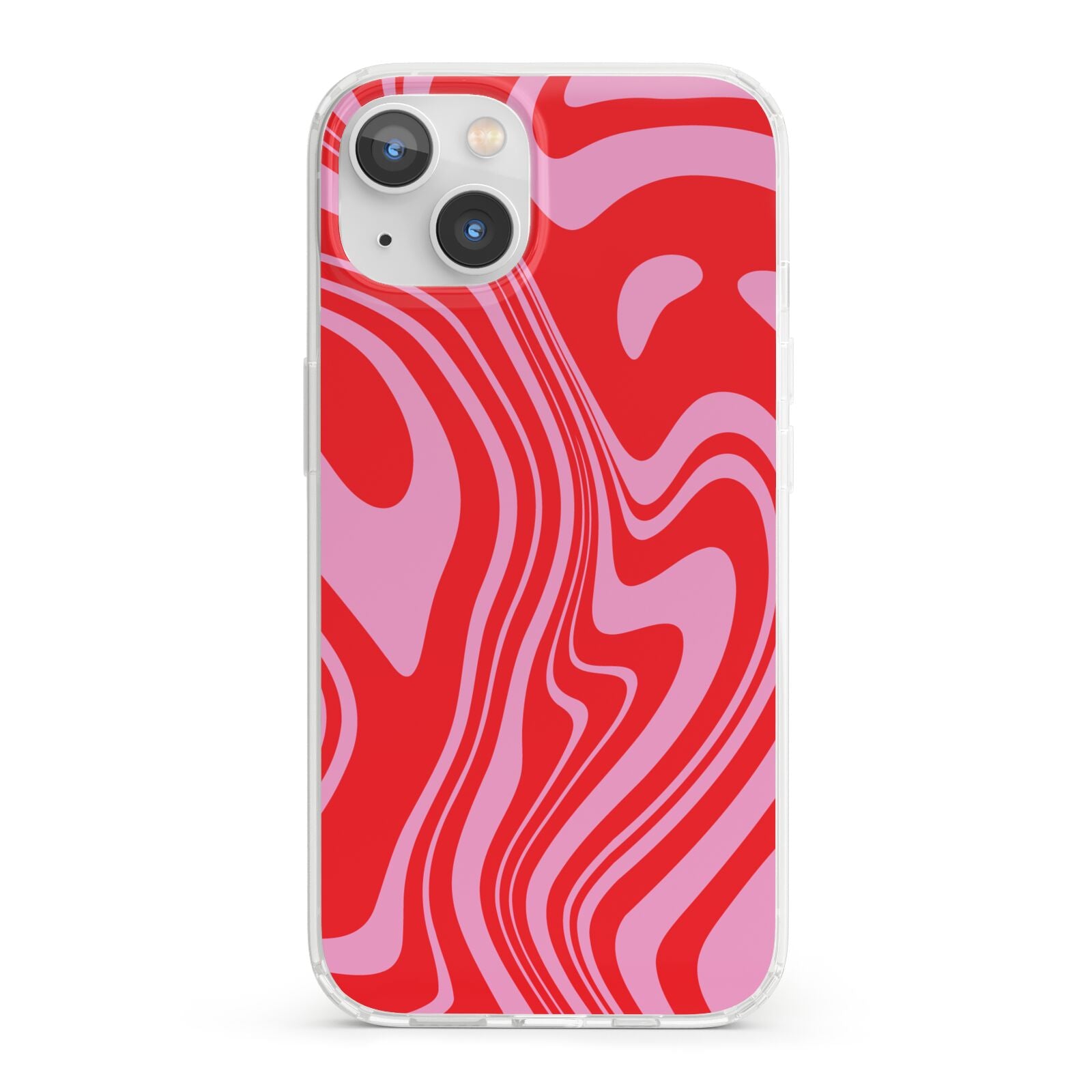 Red Swirl iPhone 13 Clear Bumper Case