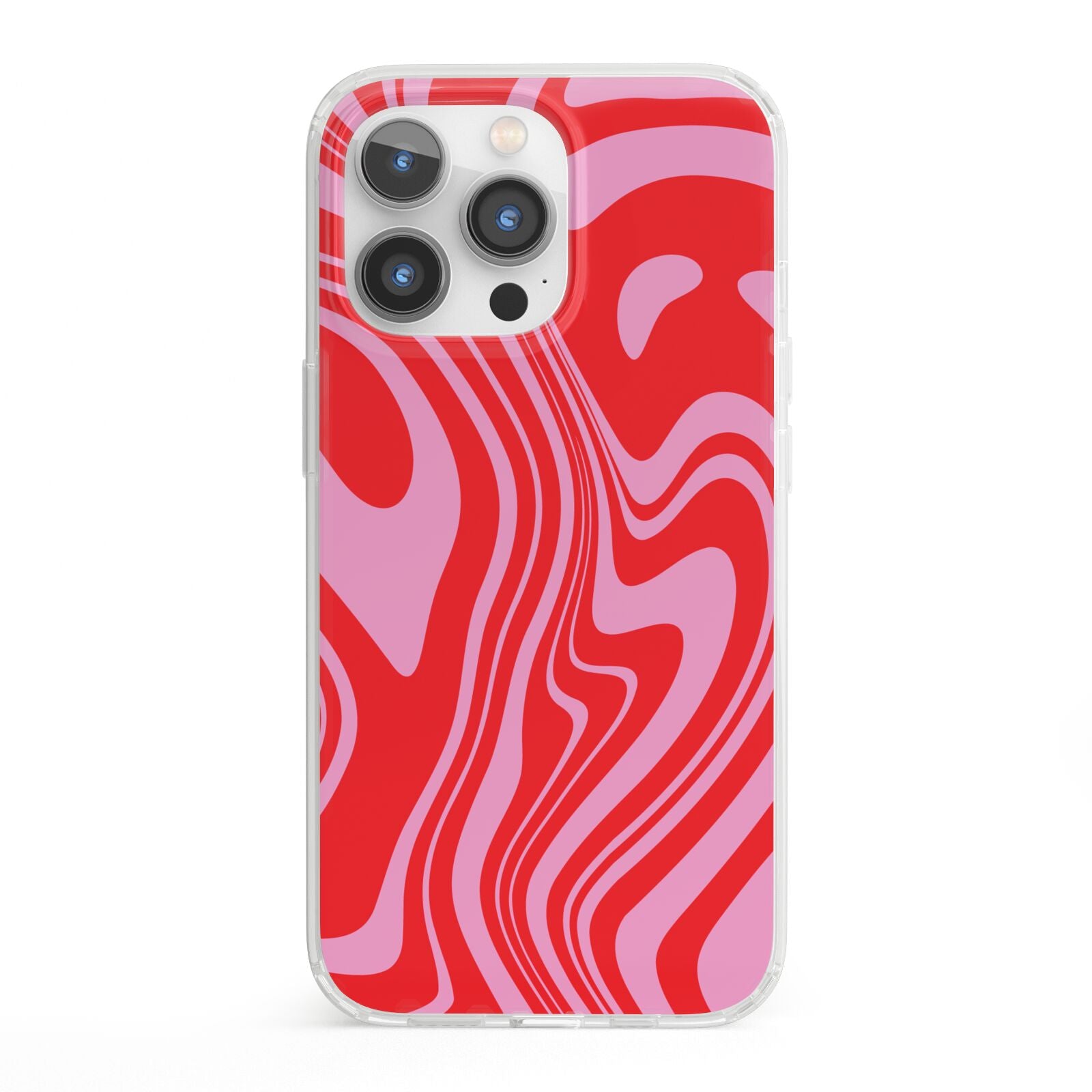 Red Swirl iPhone 13 Pro Clear Bumper Case