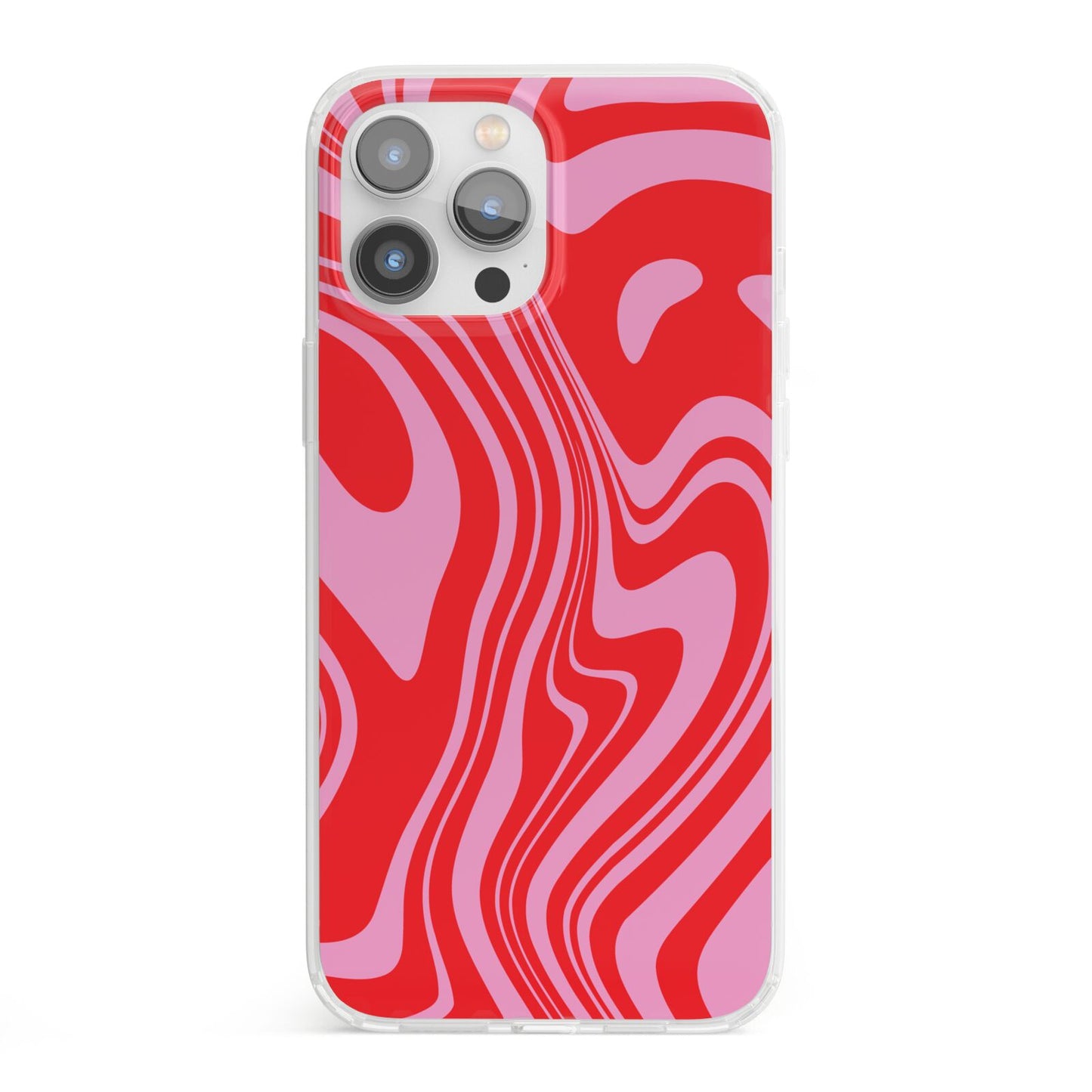 Red Swirl iPhone 13 Pro Max Clear Bumper Case