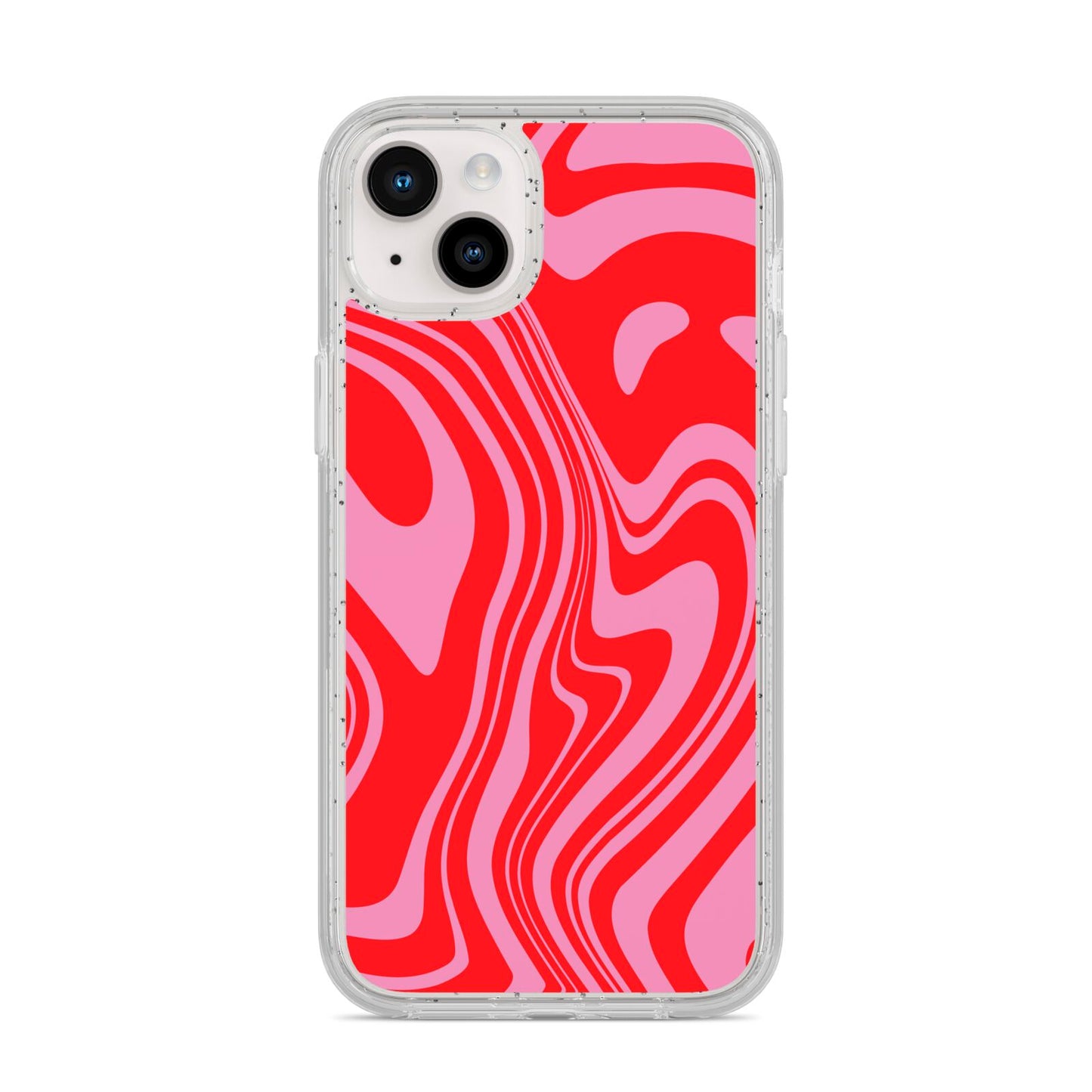 Red Swirl iPhone 14 Plus Glitter Tough Case Starlight