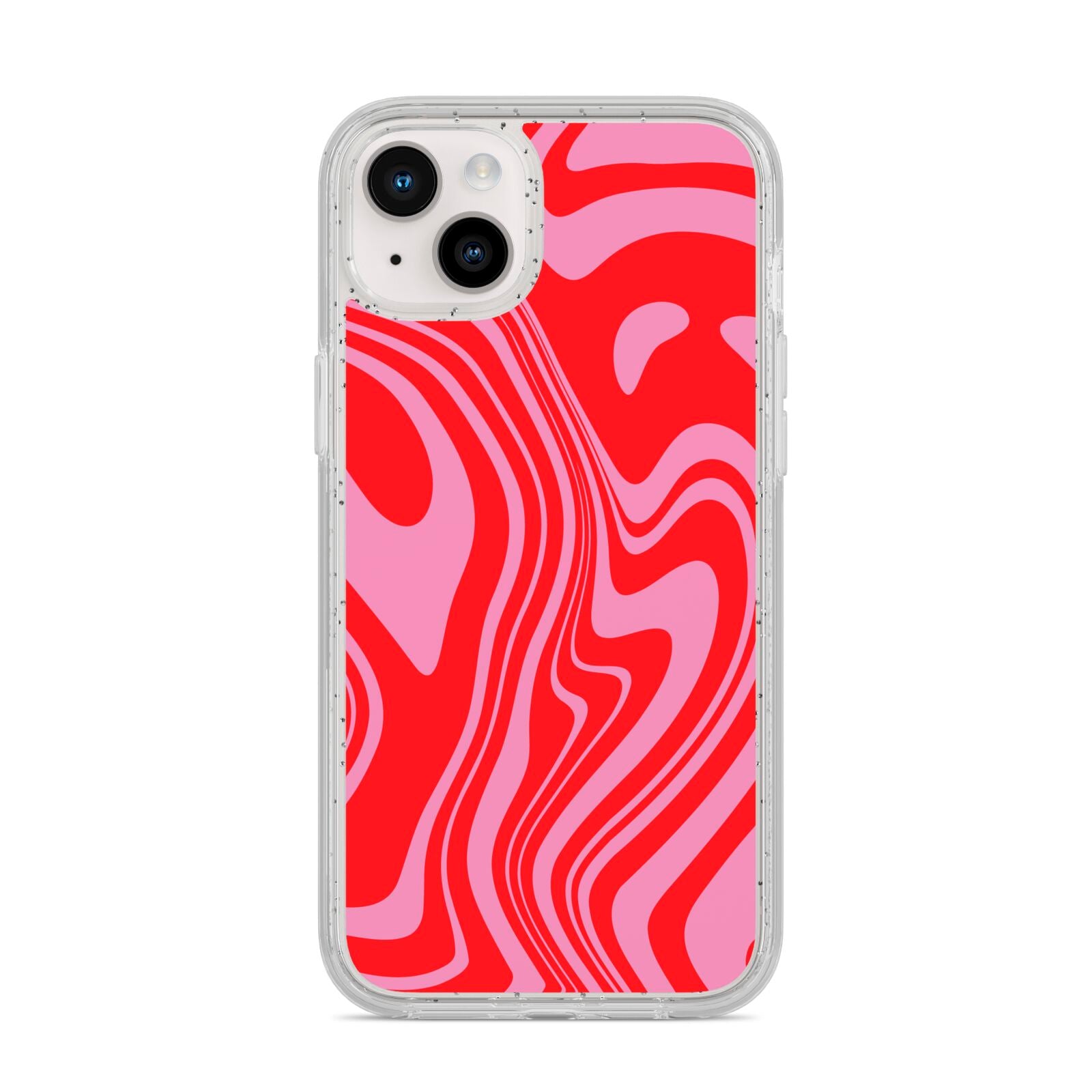 Red Swirl iPhone 14 Plus Glitter Tough Case Starlight