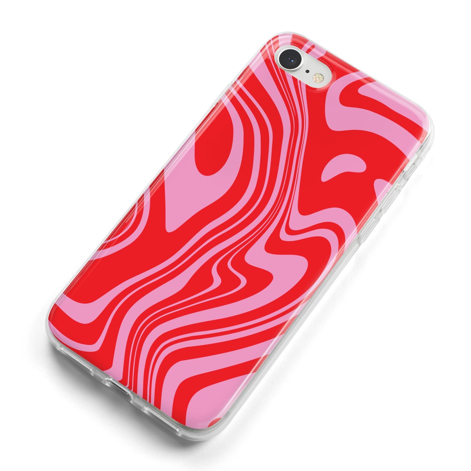 Red Swirl iPhone 8 Bumper Case on Silver iPhone Alternative Image