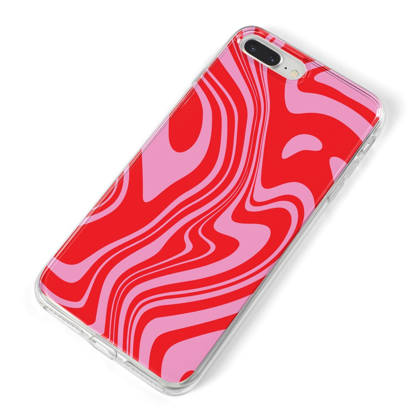 Red Swirl iPhone 8 Plus Bumper Case on Silver iPhone Alternative Image