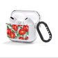 Red Watercolour Flowers AirPods Clear Case 3rd Gen Side Image