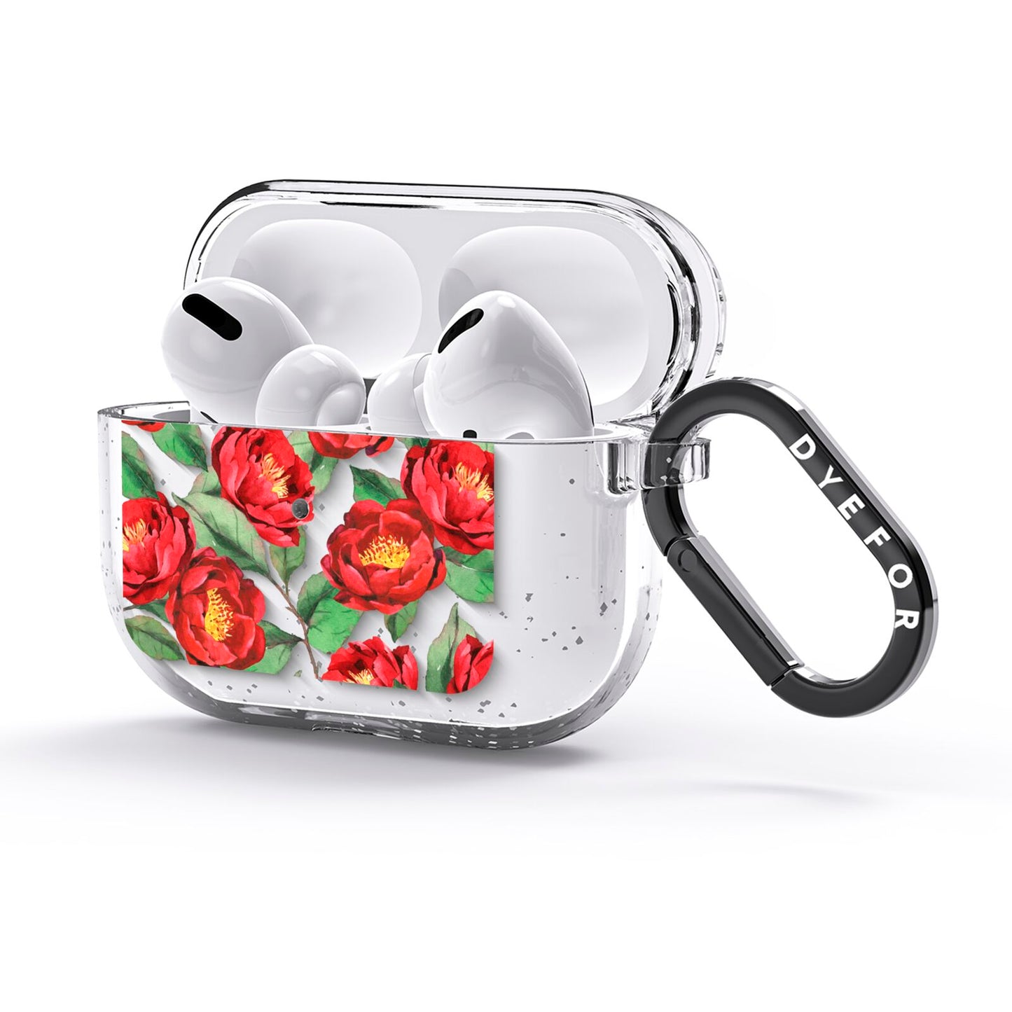 Red Watercolour Flowers AirPods Glitter Case 3rd Gen Side Image