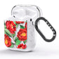 Red Watercolour Flowers AirPods Glitter Case Side Image