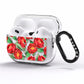 Red Watercolour Flowers AirPods Pro Clear Case Side Image