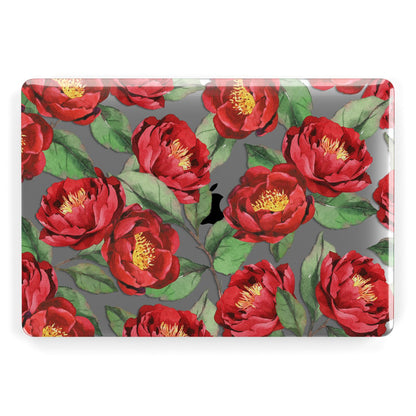 Red Watercolour Flowers Apple MacBook Case