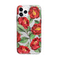 Red Watercolour Flowers Apple iPhone 11 Pro Max in Silver with Bumper Case